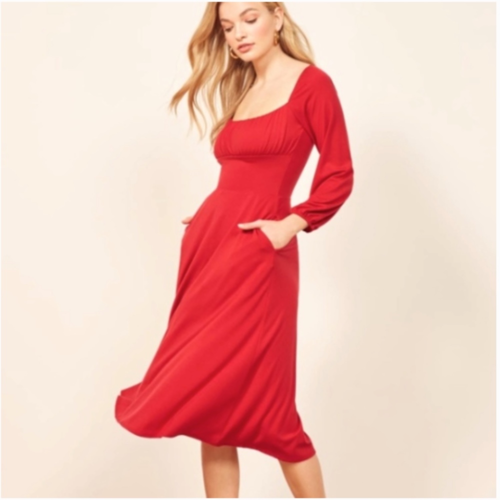 Reformation Pippa Dress in Red Size M - Picture 5 of 7